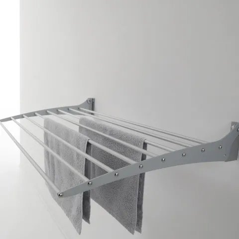 Wand-Wäscheständer Foxydry Down 102 cm aus Aluminium – nach unten klappbar, platzsparend, Tragkraft 10 kg