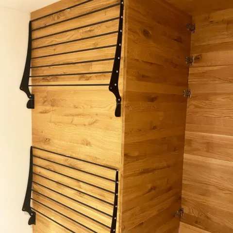 Wand-Wäscheständer Foxydry Fold 102 cm aus Aluminium – klappbar, platzsparend, Trockenlänge 8.1 m