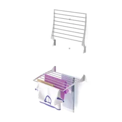 Wand-Wäscheständer Foxydry Fold 62 cm aus Aluminium – klappbar, platzsparend, Trockenlänge 4.9 m