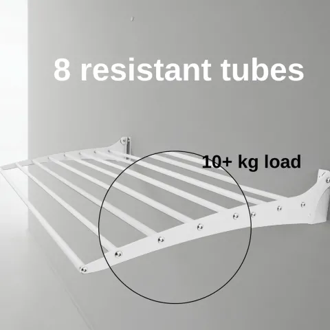 Wand-Wäscheständer Foxydry Fold 82 cm aus Aluminium – klappbar, platzsparend, Trockenlänge 6.5 m