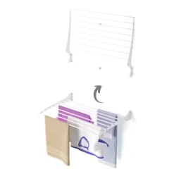 Wand-Wäscheständer Foxydry Fold 82 cm aus Aluminium – klappbar, platzsparend, Trockenlänge 6.5 m