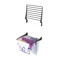 Wand-Wäscheständer Foxydry Fold 62 cm aus Aluminium – klappbar, platzsparend, Trockenlänge 4.9 m