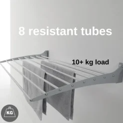 Wand-Wäscheständer Foxydry Fold 116 cm aus Aluminium – klappbar, platzsparend, Trockenlänge 9.2 m