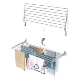 Wand-Wäscheständer Foxydry Fold 116 cm aus Aluminium – klappbar, platzsparend, Trockenlänge 9.2 m