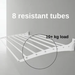 Wand-Wäscheständer Foxydry Fold 62 cm aus Aluminium – klappbar, platzsparend, Trockenlänge 4.9 m