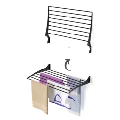 Wand-Wäscheständer Foxydry Fold 82 cm aus Aluminium – klappbar, platzsparend, Trockenlänge 6.5 m