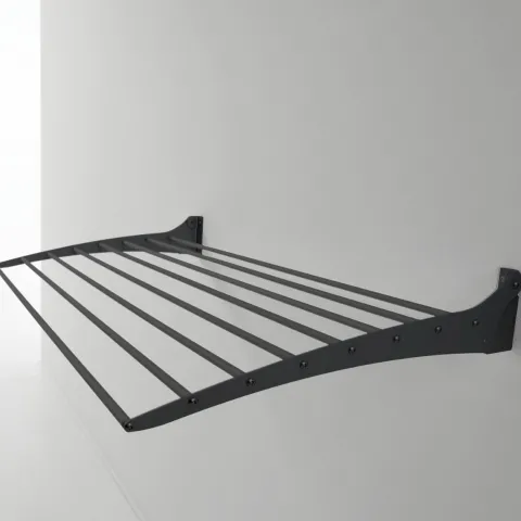 Wand-Wäscheständer Foxydry Down 82 cm aus Aluminium – nach unten klappbar, platzsparend, Tragkraft 10 kg