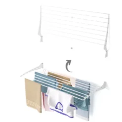 Wand-Wäscheständer Foxydry Fold 116 cm aus Aluminium – klappbar, platzsparend, Trockenlänge 9.2 m