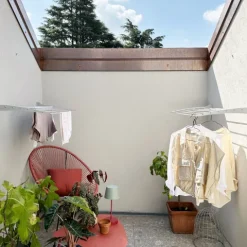 Wand-Wäscheständer Foxydry Fold 102 cm aus Aluminium – klappbar, platzsparend, Trockenlänge 8.1 m