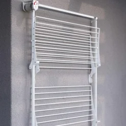 Wand-Wäscheständer Foxydry Tower 152 cm aus Aluminium – 3 Ebenen, vertikales Trocknen, Tragkraft 30 kg