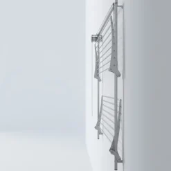 Wand-Wäscheständer Foxydry Wall 128 cm aus Aluminium – klappbar, platzsparend, Trockenlänge 19.2 m