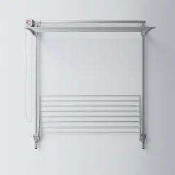 Wand-Wäscheständer Foxydry Wall 128 cm aus Aluminium – klappbar, platzsparend, Trockenlänge 19.2 m