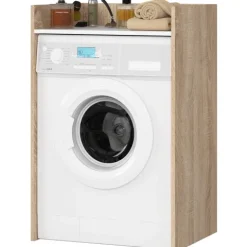 Waschmaschinenschrank FIN AKORD Sonoma Eiche, Weiß 64 cm 1 Regalboden B64xH50xT98 cm