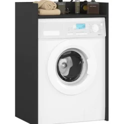 Waschmaschinenschrank FIN AKORD Schwarz 64 cm 1 Regalboden B64xH50xT98 cm