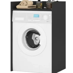 Waschmaschinenschrank FIN AKORD Schwarz 64 cm 1 Regalboden B64xH50xT98 cm
