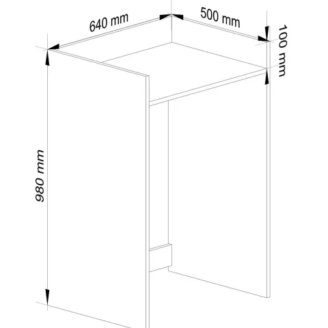 Waschmaschinenschrank FIN AKORD Sonoma Eiche 64 cm 1 Regalboden B64xH50xT98 cm