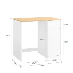Waschmaschinenschrank mit Wäschekorb und Schublade in weißer Holzoptik BZR217-WN