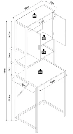 Waschmaschine Toilette Überbau Schrank Edino