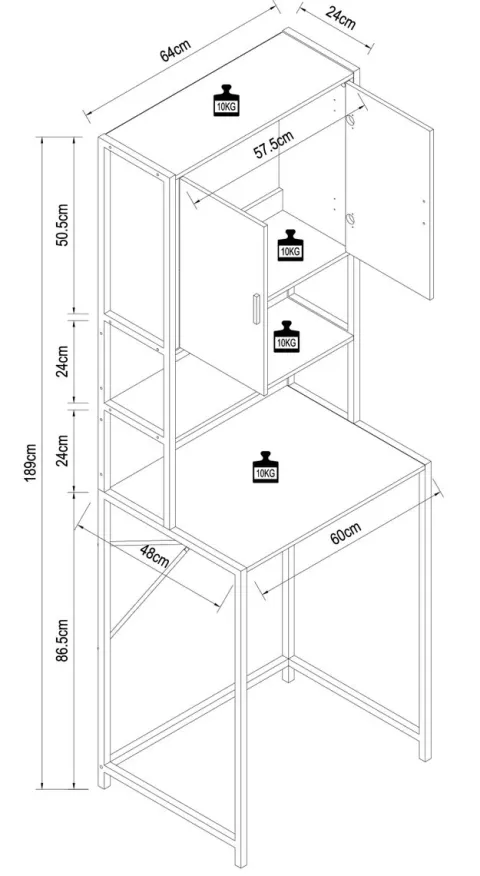 Waschmaschine Toilette Überbau Schrank Edino