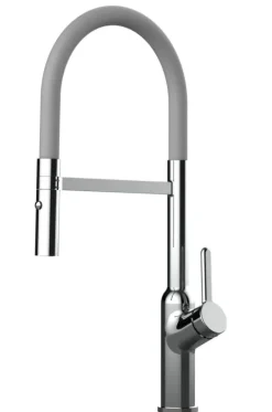 Wasserhahn Küchenarmatur, BOD, mit 360° schwenkbarem Auslauf, abnehmbare 2 strahl Handbrause, Verchromt / Grau