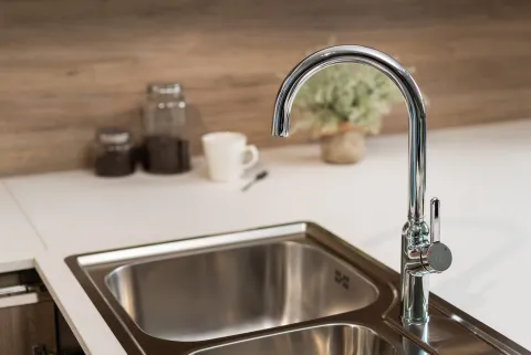 Wasserhahn Küchenarmatur, BOD, mit 360° schwenkbarem U-Auslauf, Verchromt