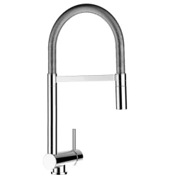 Wasserhahn Vorfenster Küchenarmatur, Umklappbar 6 CM, mit 360° schwenkbarem Auslauf, abnehmbare 2 strahl Handbrause, Verchromt