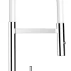 Wasserhahn Vorfenster Küchenarmatur, Umklappbar 6 CM, mit 360° schwenkbarem Auslauf, abnehmbare 2 strahl Handbrause, Verchromt / Weiß