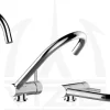 Wasserhahn Vorfenster Küchenarmatur, Umklappbar 6 CM, mit 360° schwenkbarem U-Auslauf, Verchromt