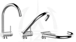 Wasserhahn Vorfenster Küchenarmatur, Umklappbar 6 CM, mit 360° schwenkbarem U-Auslauf, Verchromt