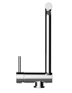 Wasserhahn Vorfenster Küchenarmatur, Umklappbar 6 CM, LINKER HEBEL, mit 360° schwenkbarem L-Auslauf, Verchromt