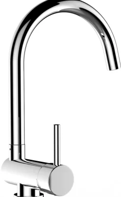Wasserhahn Vorfenster Küchenarmatur, Umklappbar 6 CM, LINKER HEBEL, mit 360° schwenkbarem U-Auslauf, Verchromt