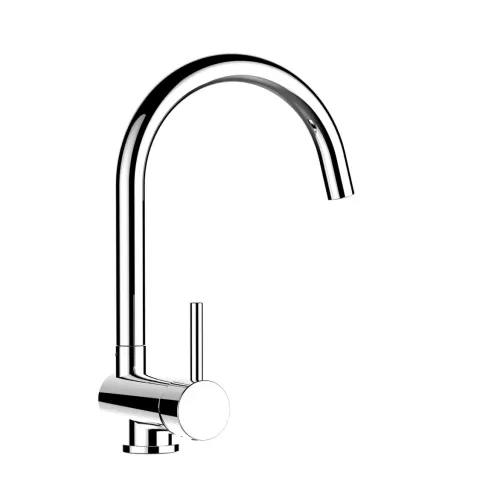 Wasserhahn Vorfenster Küchenarmatur, Umklappbar 6 CM, LINKER HEBEL, mit 360° schwenkbarem U-Auslauf, Verchromt
