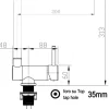 Wasserhahn Vorfenster Küchenarmatur, Umklappbar 6 CM, mit 360° schwenkbarem L-Auslauf, Verchromt