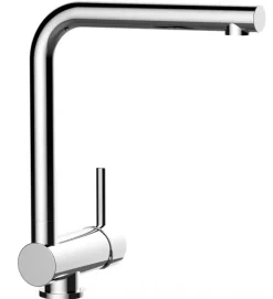 Wasserhahn Vorfenster Küchenarmatur, Umklappbar 6 CM, mit 360° schwenkbarem L-Auslauf, Verchromt