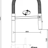Wasserhahn Vorfenster Küchenarmatur, Umklappbar 4,5 CM, mit 360° schwenkbarem Auslauf, abnehmbare 2 strahl Handbrause, Schwarz Matt / Grau