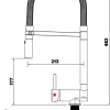 Wasserhahn Vorfenster Küchenarmatur, Umklappbar 6 CM, LINKER HEBEL, mit 360° schwenkbarem Auslauf abnehmbare 2 strahl Handbrause, Verchromt / Gelb