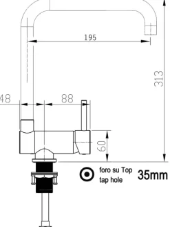 Wasserhahn Vorfenster Küchenarmatur, Umklappbar 6 CM, mit 360° schwenkbarem N-Auslauf, Verchromt