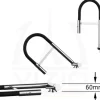 Wasserhahn Vorfenster Küchenarmatur, Umklappbar 6 CM, mit 360° schwenkbarem Auslauf, abnehmbare 2 strahl Handbrause, Schwarz Matt / Gelb