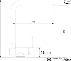 Wasserhahn Vorfenster Küchenarmatur, Umklappbar 4,5 CM, mit 360° schwenkbarem L-Auslauf, Schwarz Matt