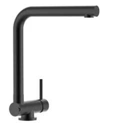 Wasserhahn Vorfenster Küchenarmatur, Umklappbar 4,5 CM, mit 360° schwenkbarem L-Auslauf, Schwarz Matt