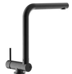 Wasserhahn Vorfenster Küchenarmatur, Umklappbar 4,5 CM, mit 360° schwenkbarem L-Auslauf, Schwarz Matt