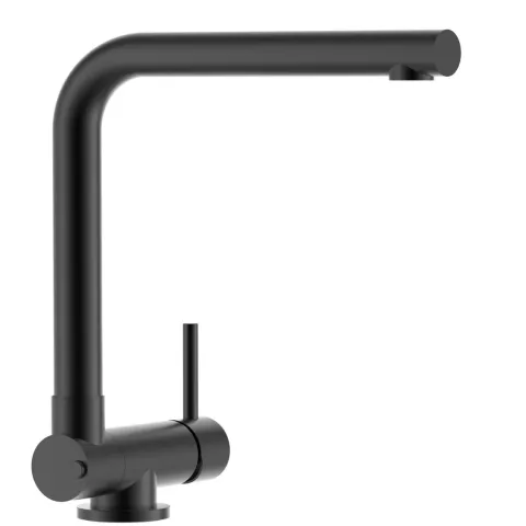 Wasserhahn Vorfenster Küchenarmatur, Umklappbar 6 CM, mit 360° schwenkbarem L-Auslauf, Schwarz Matt