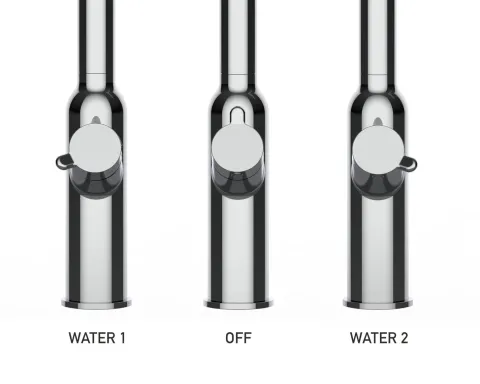 4 Wege Wasserhahn Küchenarmatur, BOD, mit 360° schwenkbarem U-Auslauf, Verchromt