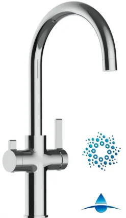 4 Wege Wasserhahn Küchenarmatur, FC, mit 360° schwenkbarem U-Auslauf, Verchromt