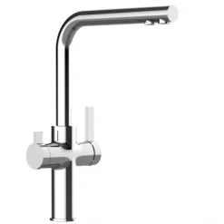 3 Wege Wasserhahn Küchenarmatur, FC, mit 360° schwenkbarem L-Auslauf, Verchromt