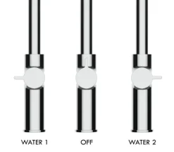 4 Wege Wasserhahn Küchenarmatur, FC, mit 360° schwenkbarem U-Auslauf, Schwarz Matt