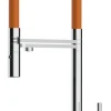 3 Wege Wasserhahn Küchenarmatur, FL, mit 360° schwenkbarem Auslauf, abnehmbare 2 strahl Handbrause, Verchromt / Orange
