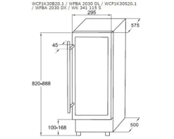 Weinkühlschrank Amica WK 341 115 S BxHxT 29.5 x 82 x 62.5 cm Kühlteil 57 l für 57 Flaschen
