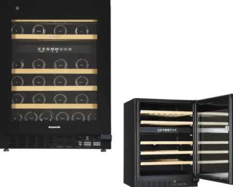 Weinkühlschrank Wolkenstein UWTS129-46ED BxHxT 59,5 x 82 x 57 cm Kühlteil 129 l für 56 Stück Flaschen