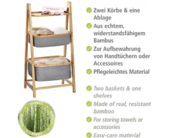 WENKO Regal 2 Körbe Bahari Bambus/grau 62216100